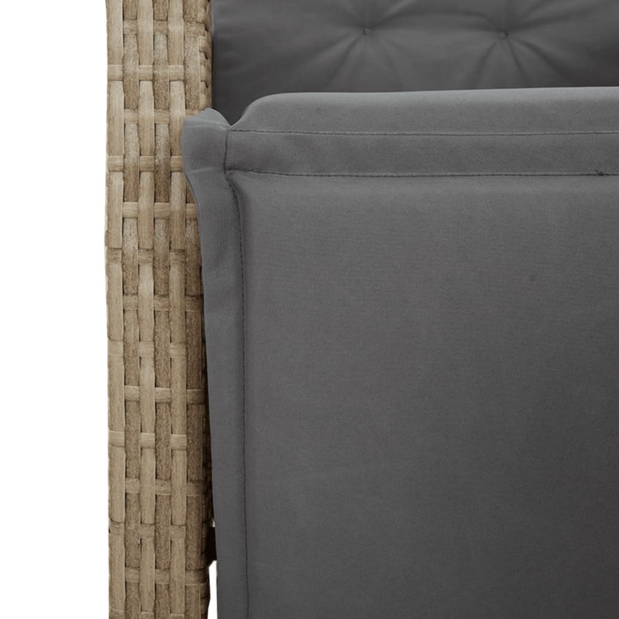 9-Delige Tuinset Met Kussens Poly Rattan Gemengd Beige 8 200 cm tafellengte