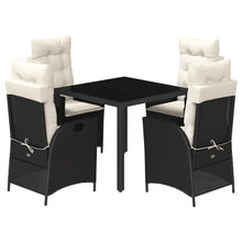 5-Delige Tuinset Met Kussens Poly Rattan Zwart En Crème 4 90 x 90 x 75 cm