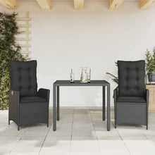 3-Delige Tuinset Met Kussens Poly Rattan Zwart 2 90 x 90 x 75 cm