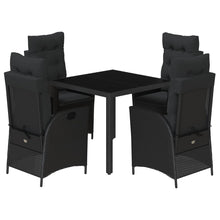 5-Delige Tuinset Met Kussens Poly Rattan Zwart 4 90 x 90 x 75 cm