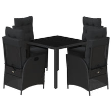 5-Delige Tuinset Met Kussens Poly Rattan Zwart 4 90 x 90 x 75 cm