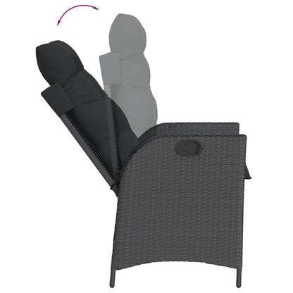 5-Delige Tuinset Met Kussens Poly Rattan Zwart 4 90 x 90 x 75 cm