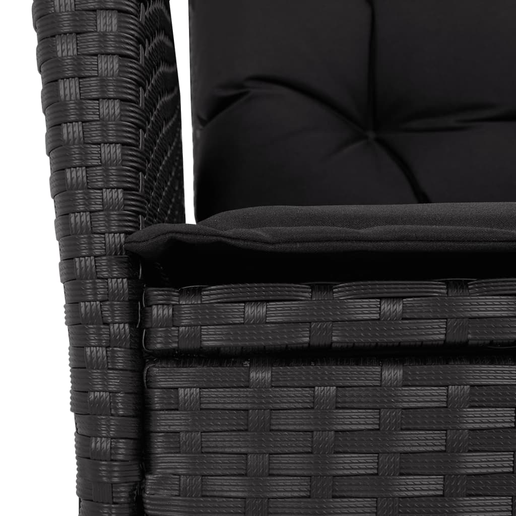 5-Delige Tuinset Met Kussens Poly Rattan Zwart 4 90 x 90 x 75 cm