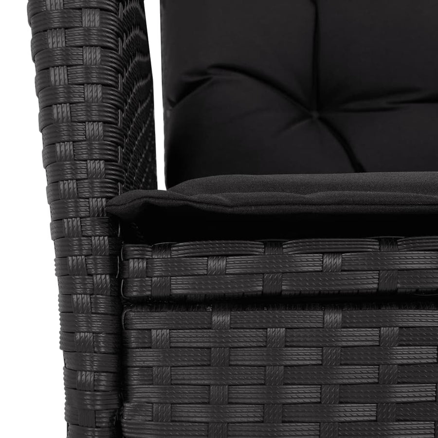 5-Delige Tuinset Met Kussens Poly Rattan Zwart 4 90 x 90 x 75 cm