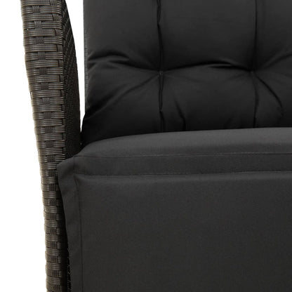 5-Delige Tuinset Met Kussens Poly Rattan Zwart 4 90 x 90 x 75 cm