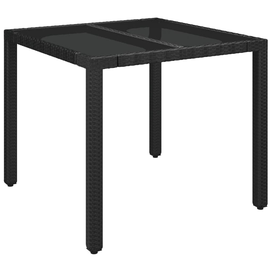 5-Delige Tuinset Met Kussens Poly Rattan Zwart 4 90 x 90 x 75 cm