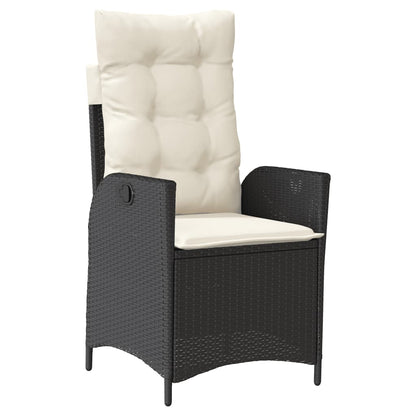 7-Delige Tuinset Met Kussens Poly Rattan 6 Zwart en crème