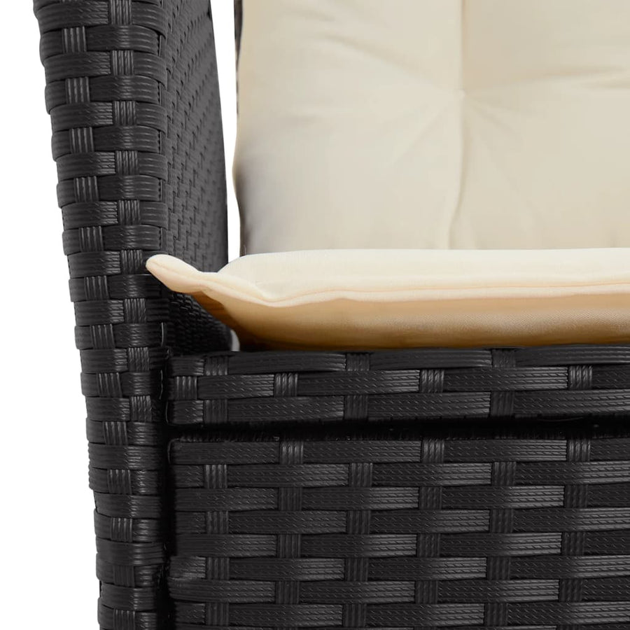 9-Delige Tuinset Poly Rattan 8 Zwart en crème