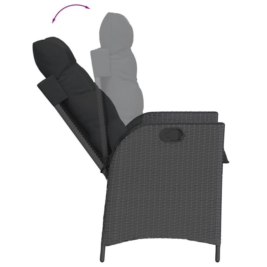 5-Delige Tuinset Met Kussens Poly Rattan 4 Zwart