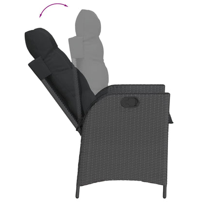 7-Delige Tuinset Met Kussens Poly Rattan 6 Zwart