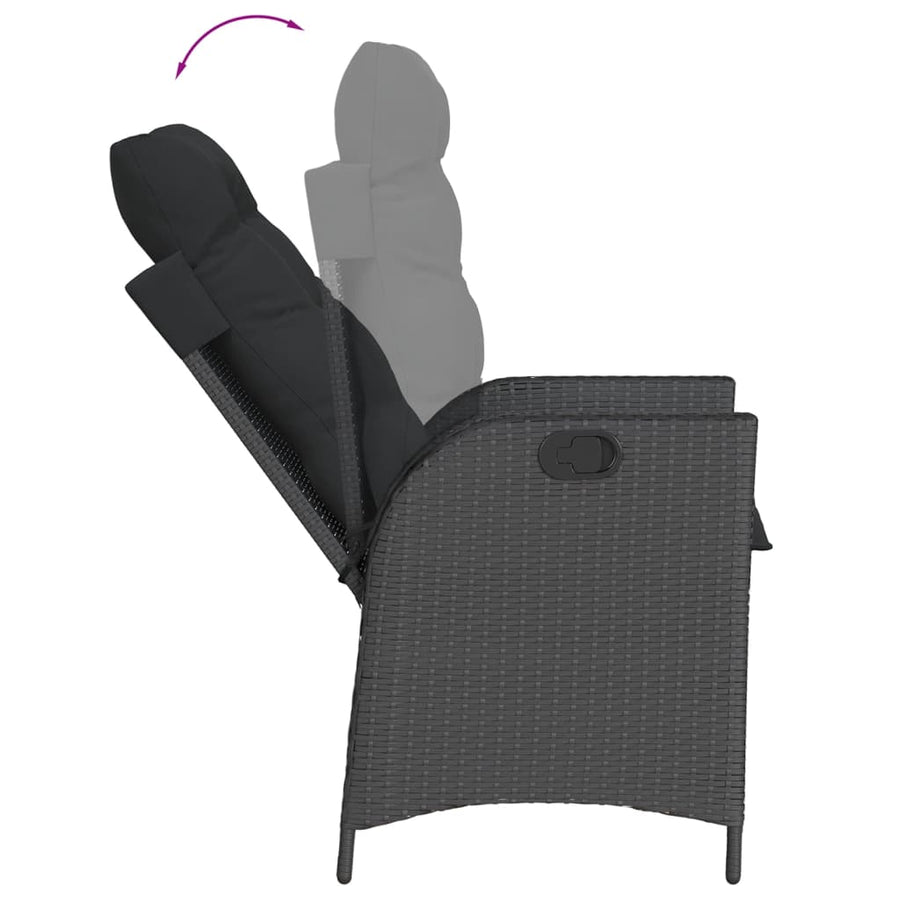 7-Delige Tuinset Met Kussens Poly Rattan 6 Zwart