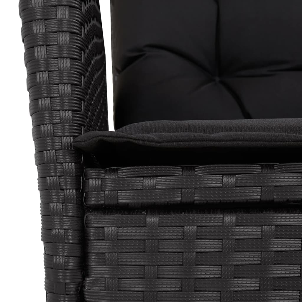 7-Delige Tuinset Met Kussens Poly Rattan 6 Zwart