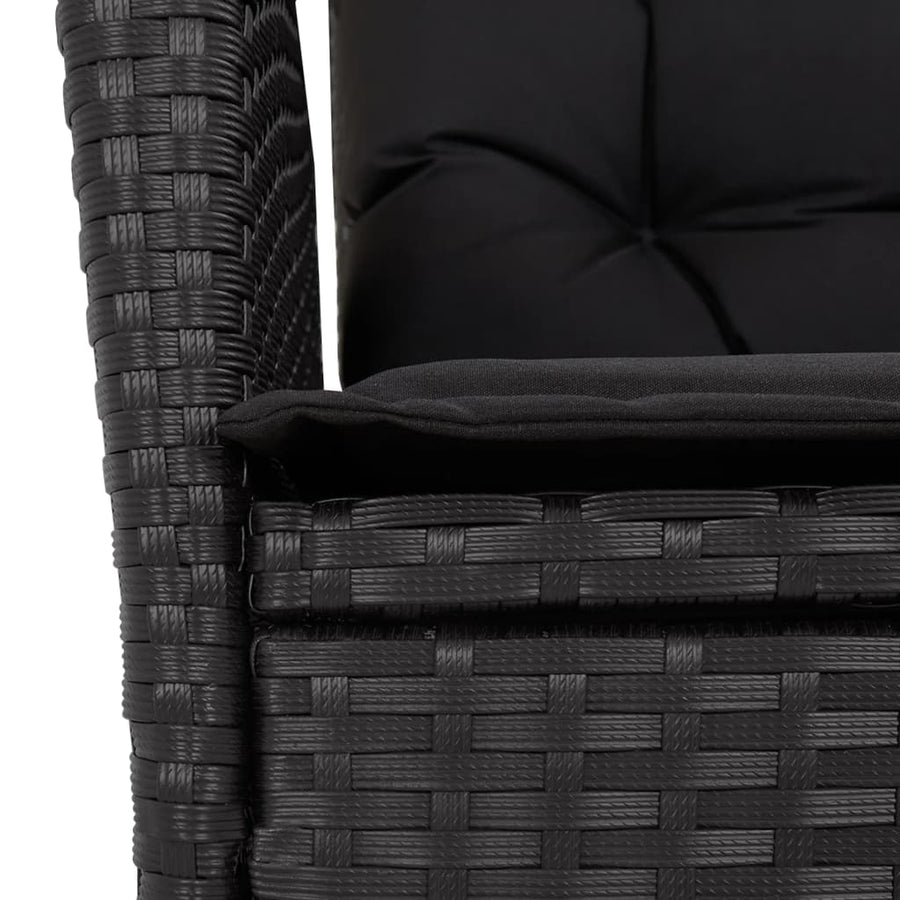 7-Delige Tuinset Met Kussens Poly Rattan 6 Zwart