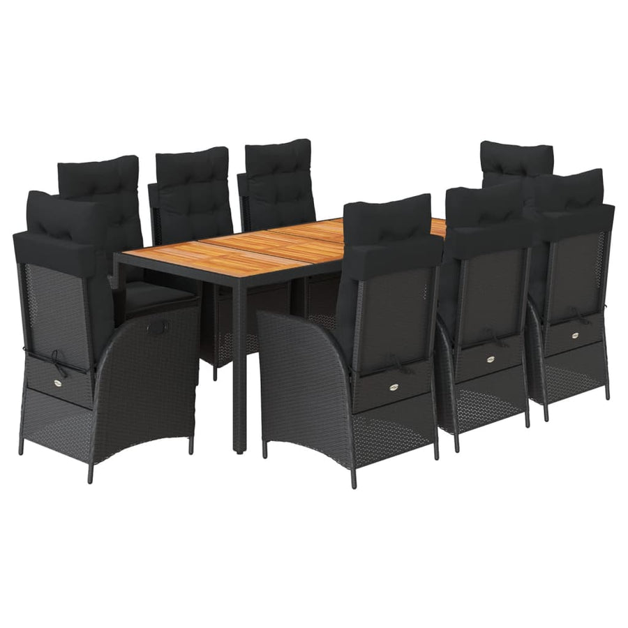 9-Delige Tuinset Poly Rattan 8 Zwart