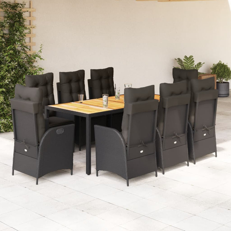 9-Delige Tuinset Poly Rattan 8 Zwart