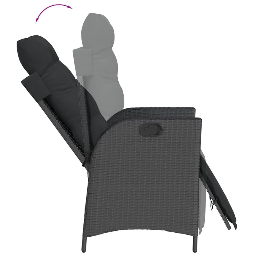 9-Delige Tuinset Poly Rattan 8 Zwart