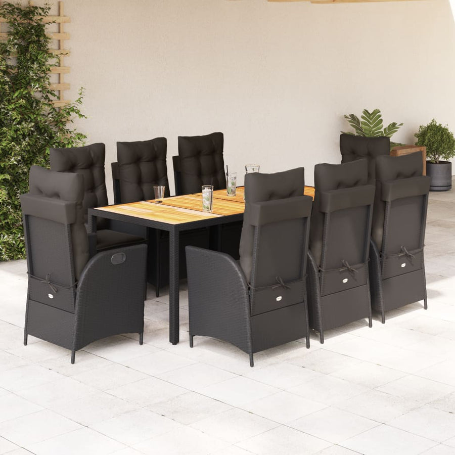 9-Delige Tuinset Poly Rattan 8 Zwart