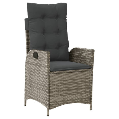 3-Delige Tuinset Met Kussens Poly Rattan Grijs 2