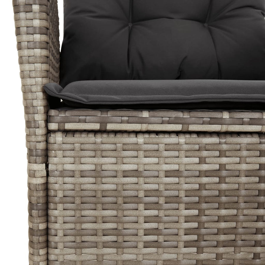 3-Delige Tuinset Met Kussens Poly Rattan Grijs 2