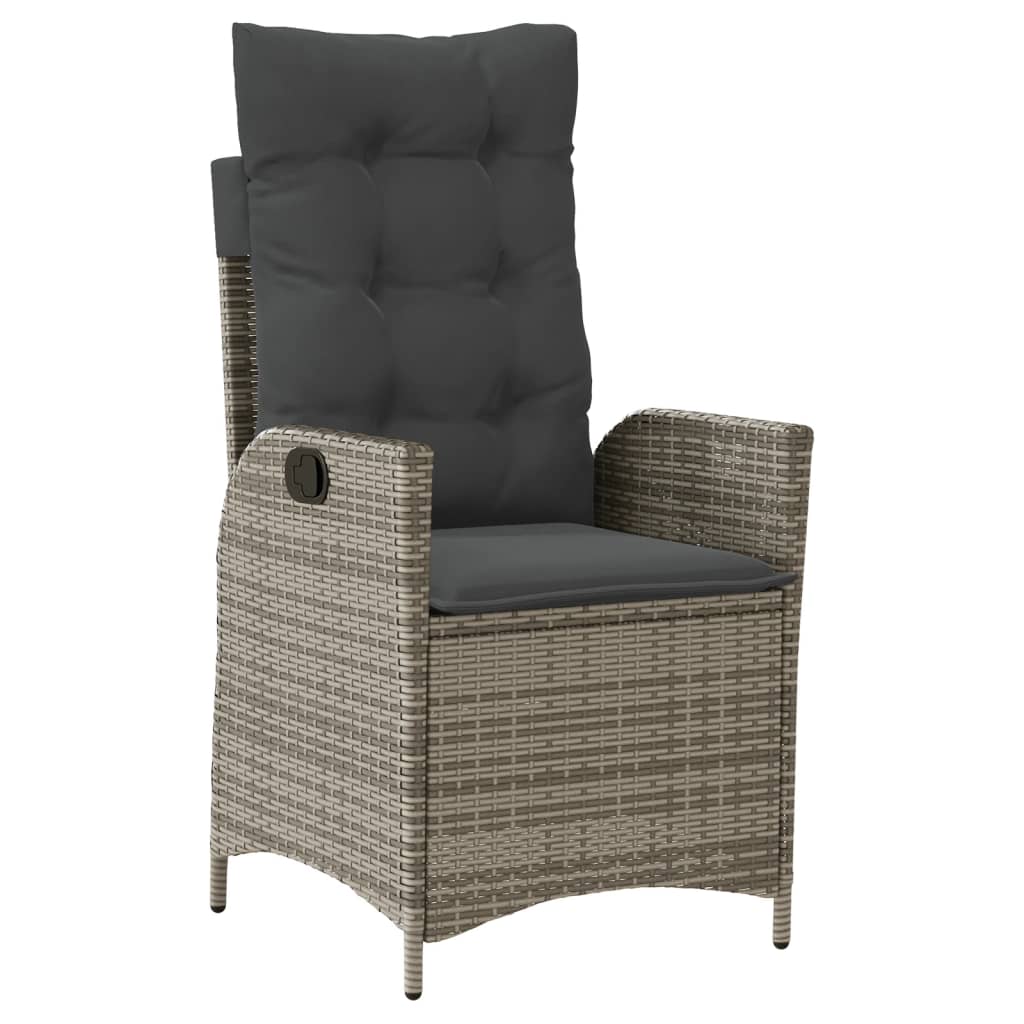 5-Delige Tuinset Met Kussens Poly Rattan Grijs 4