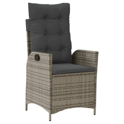 5-Delige Tuinset Met Kussens Poly Rattan Grijs 4
