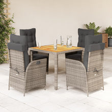 5-Delige Tuinset Met Kussens Poly Rattan Grijs 4