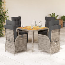 5-Delige Tuinset Met Kussens Poly Rattan Grijs 4