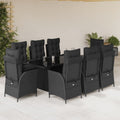 9-piece Garden furniture set poly rattan black