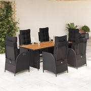 Tuinset 7-delig poly rattan zwart