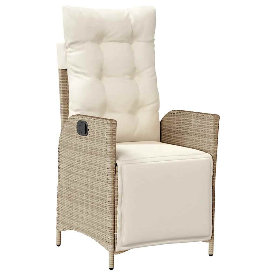 9-Delige Tuinset Met Kussens Poly Rattan 8 beige en crèmekleurig
