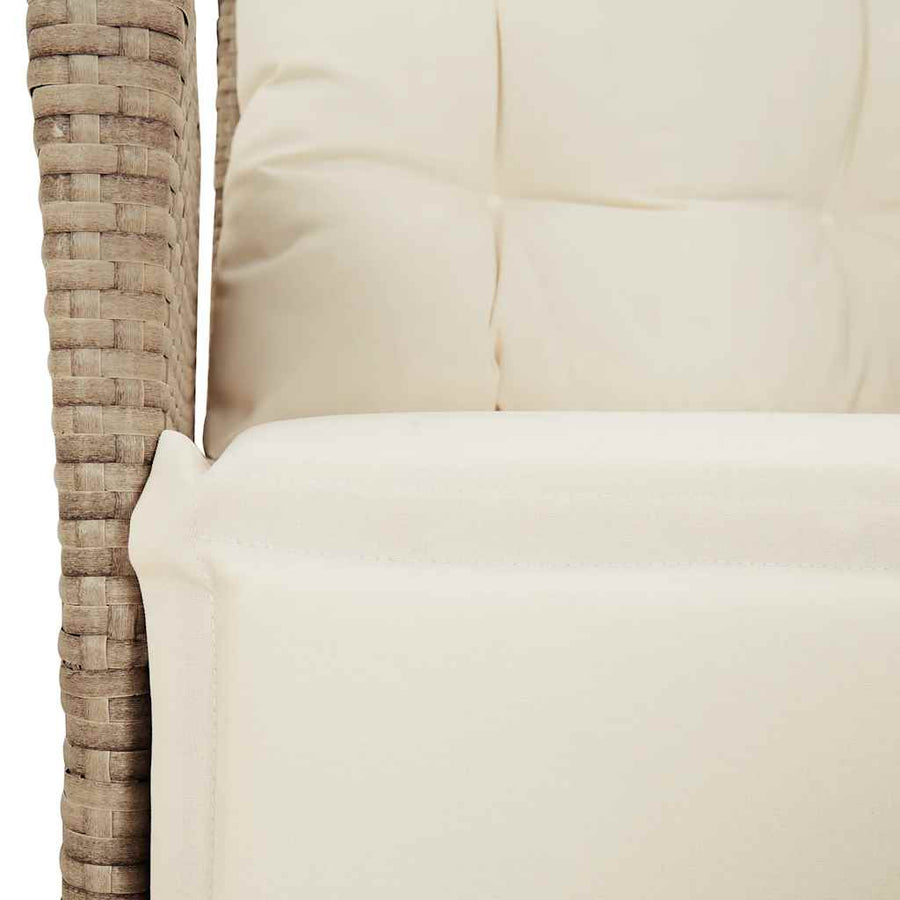 9-Delige Tuinset Met Kussens Poly Rattan 8 beige en crèmekleurig