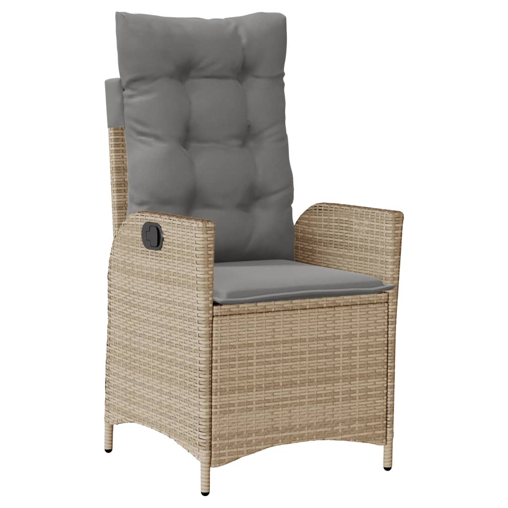 9-Delige Tuinset Met Kussens Poly Rattan 8 Gemengd beige