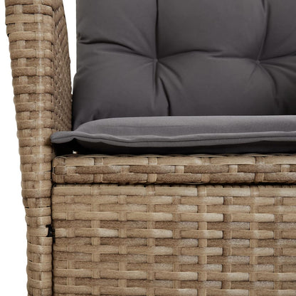 9-Delige Tuinset Met Kussens Poly Rattan 8 Gemengd beige