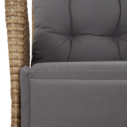 9-Delige Tuinset Met Kussens Poly Rattan 8 Gemengd beige