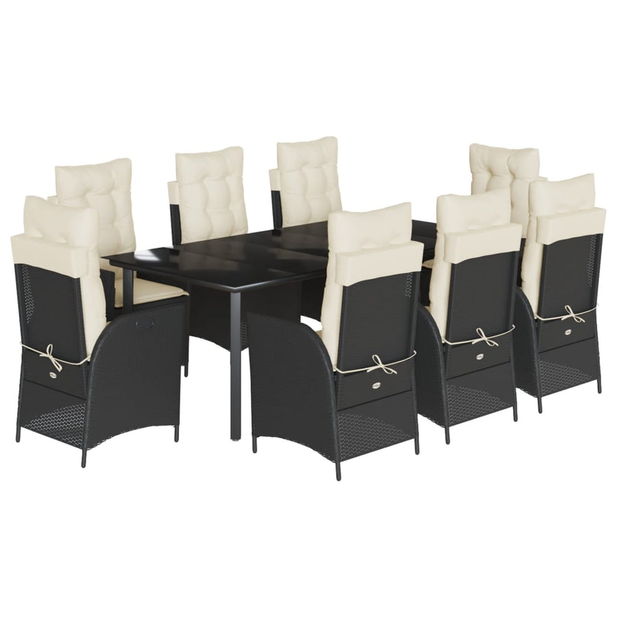 Tuinset Poly Rattan Zwart En Crème 9 200 x 100 x 74 cm