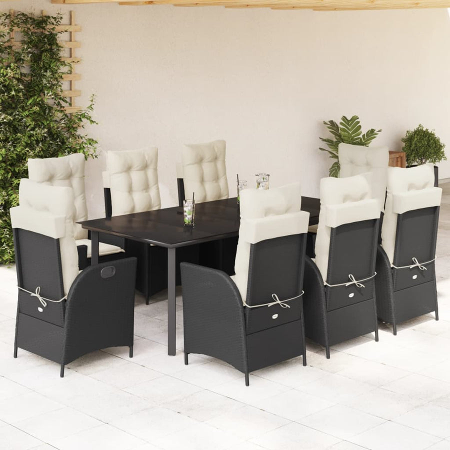 Tuinset Poly Rattan Zwart En Crème 9 200 x 100 x 74 cm