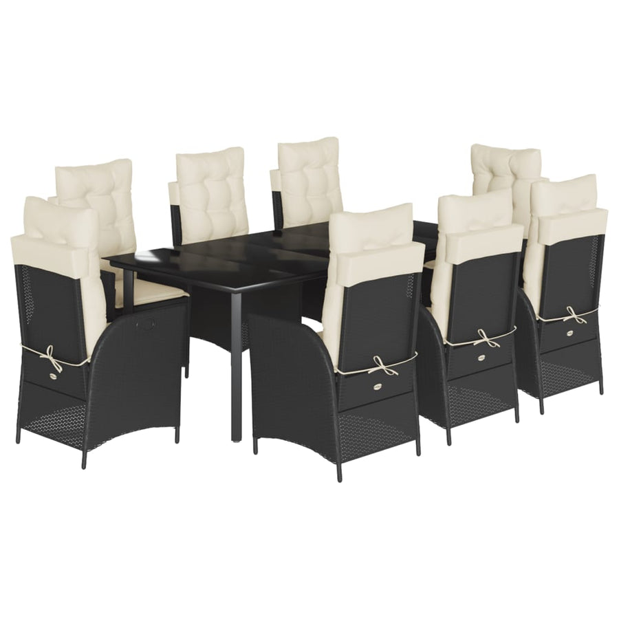 Tuinset Poly Rattan Zwart En Crème 9 200 x 100 x 74 cm