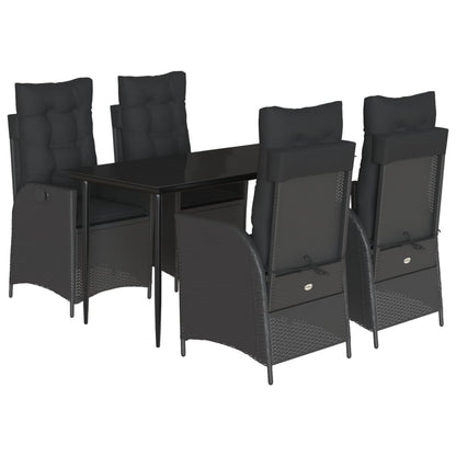5-Delige Tuinset Met Kussens Poly Rattan Zwart 4 140 x 70 x 74 cm