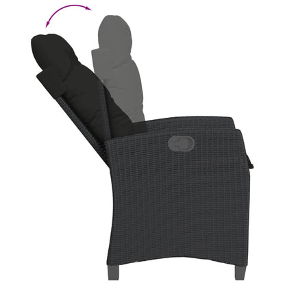 5-Delige Tuinset Met Kussens Poly Rattan Zwart 4 140 x 70 x 74 cm