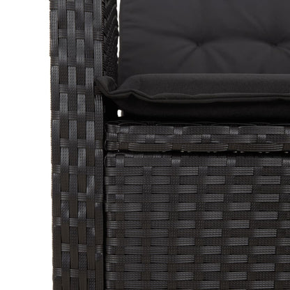 5-Delige Tuinset Met Kussens Poly Rattan Zwart 4 140 x 70 x 74 cm