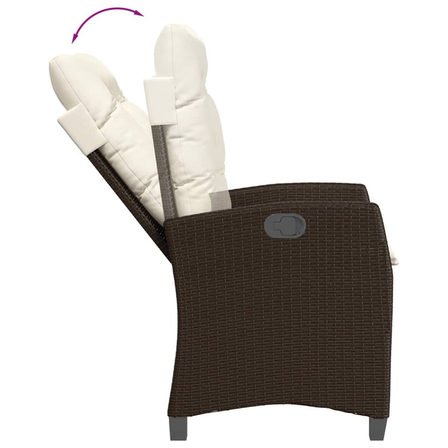 5-Delige Tuinset Met Kussens Poly Rattan Bruin 4 140 x 70 x 74 cm