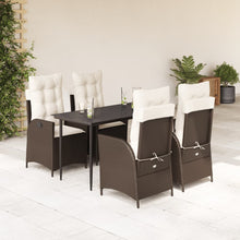 5-Delige Tuinset Met Kussens Poly Rattan Bruin 4 140 x 70 x 74 cm
