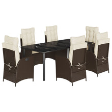 7-Delige Tuinset Met Kussens Poly Rattan Bruin