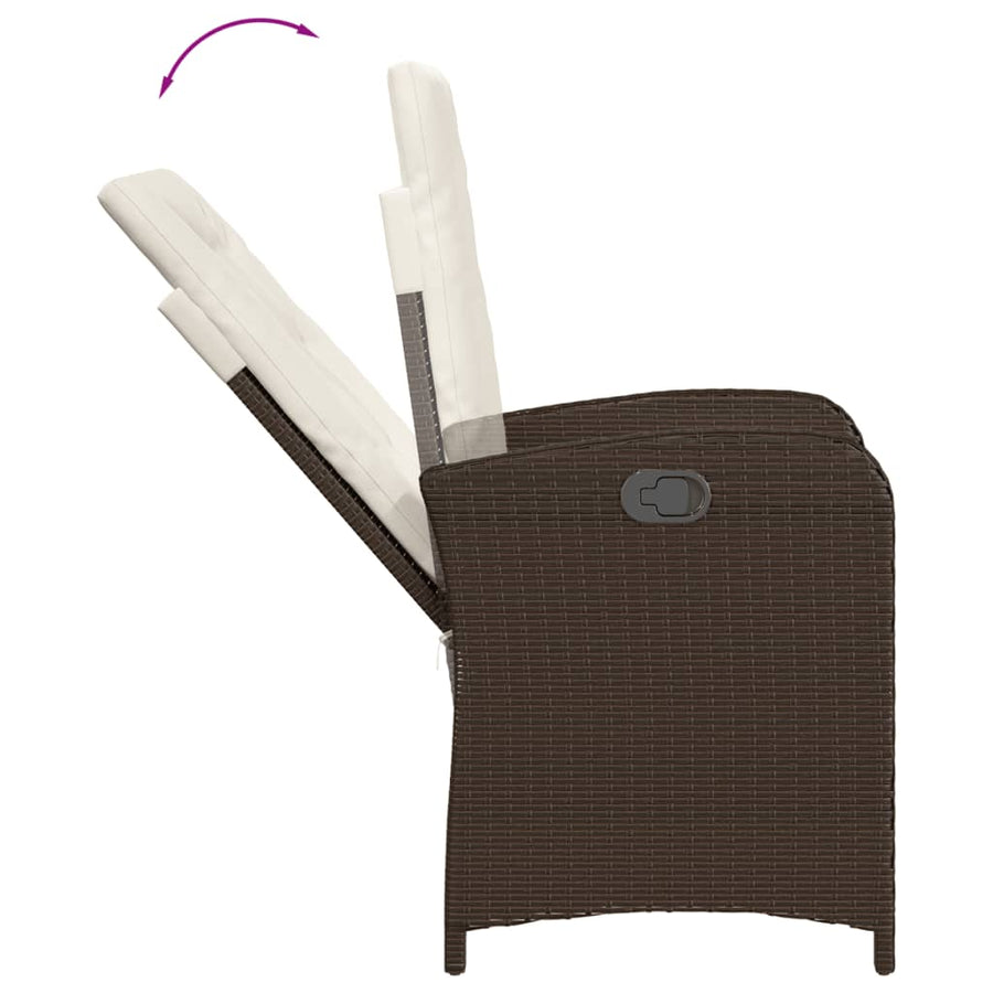 7-Delige Tuinset Met Kussens Poly Rattan Bruin