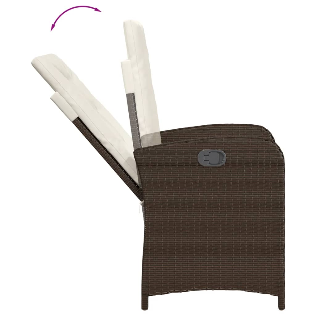 9-Delige Tuinset Met Kussens Poly Rattan Bruin