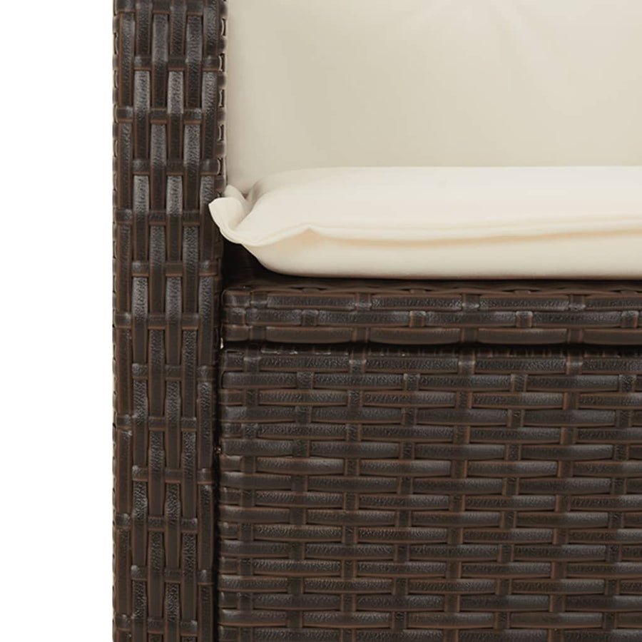 9-Delige Tuinset Met Kussens Poly Rattan Bruin