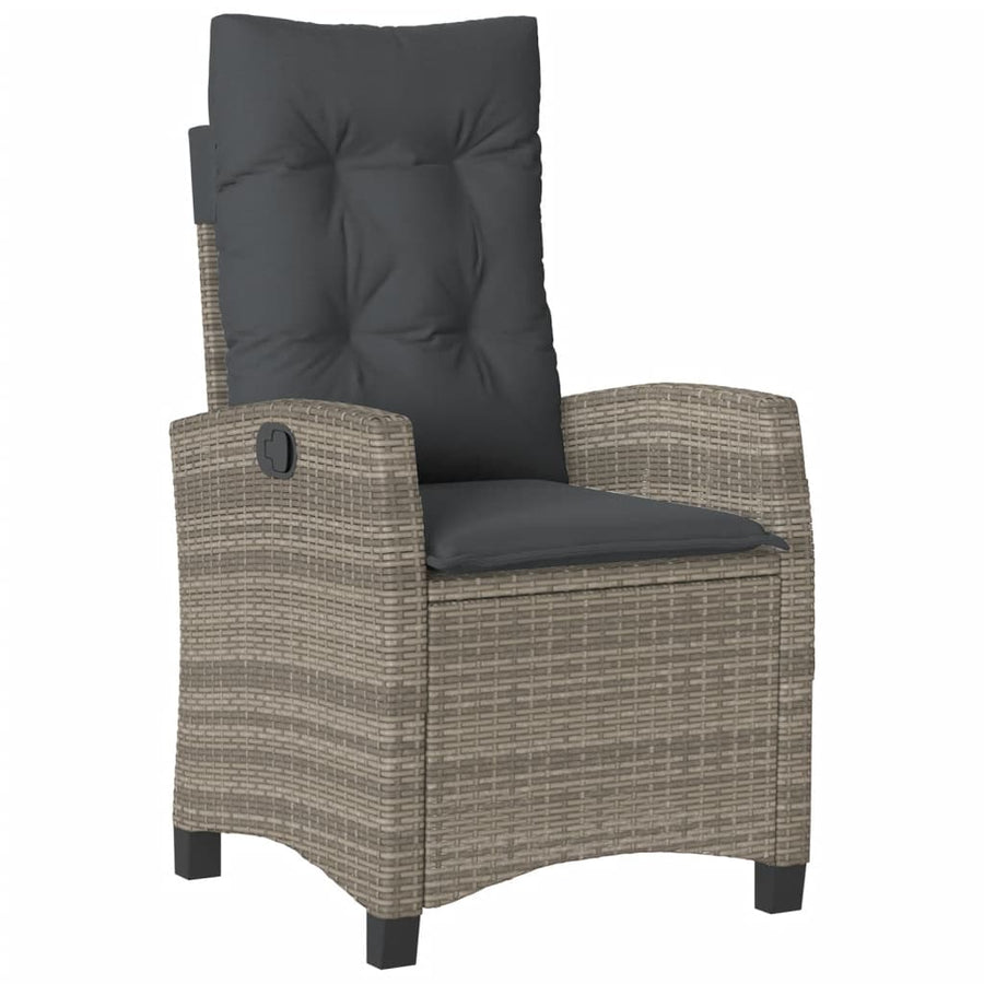 5-Delige Tuinset Met Kussens Poly Rattan Grijs 4 140 x 70 x 74 cm