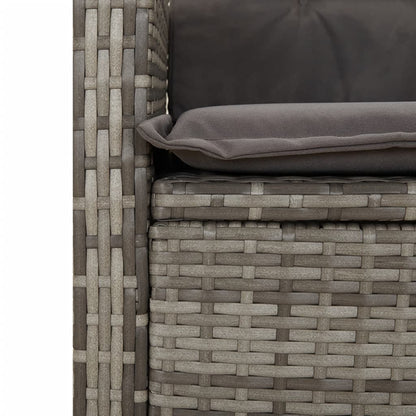 5-Delige Tuinset Met Kussens Poly Rattan Grijs 4 140 x 70 x 74 cm