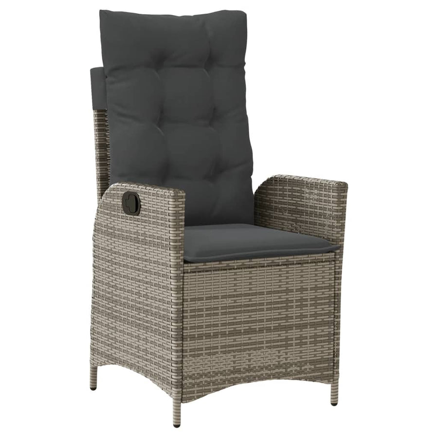 7-Delige Tuinset Met Kussens Poly Rattan Grijs