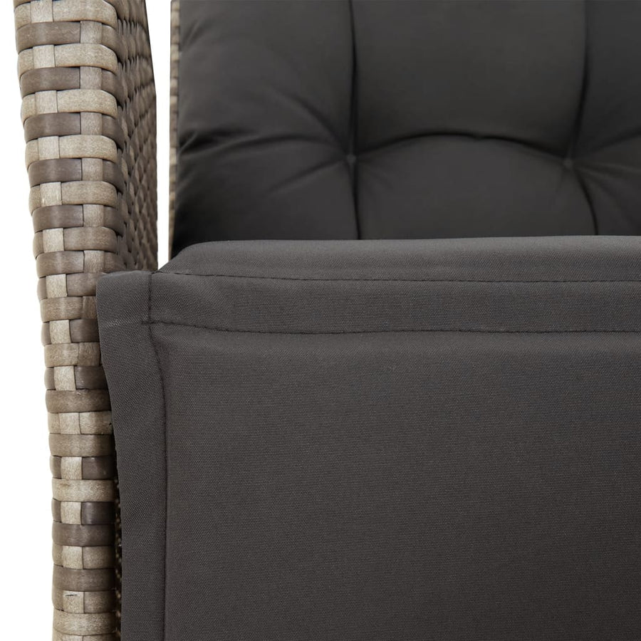 9-Delige Tuinset Met Kussens Poly Rattan Grijs